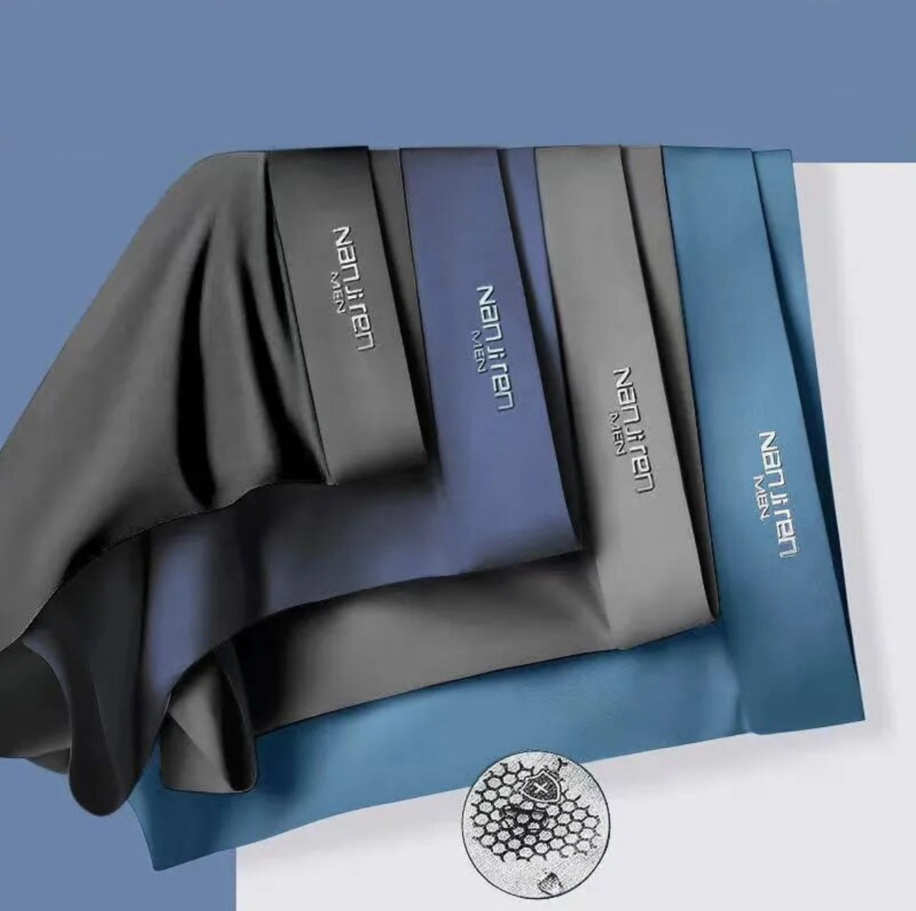 Elite Frescura Masculina: Bóxer de Seda de Hielo, Transpirable y Confortable, Finos en Lote de Piezas, Diseño Convexo en U .