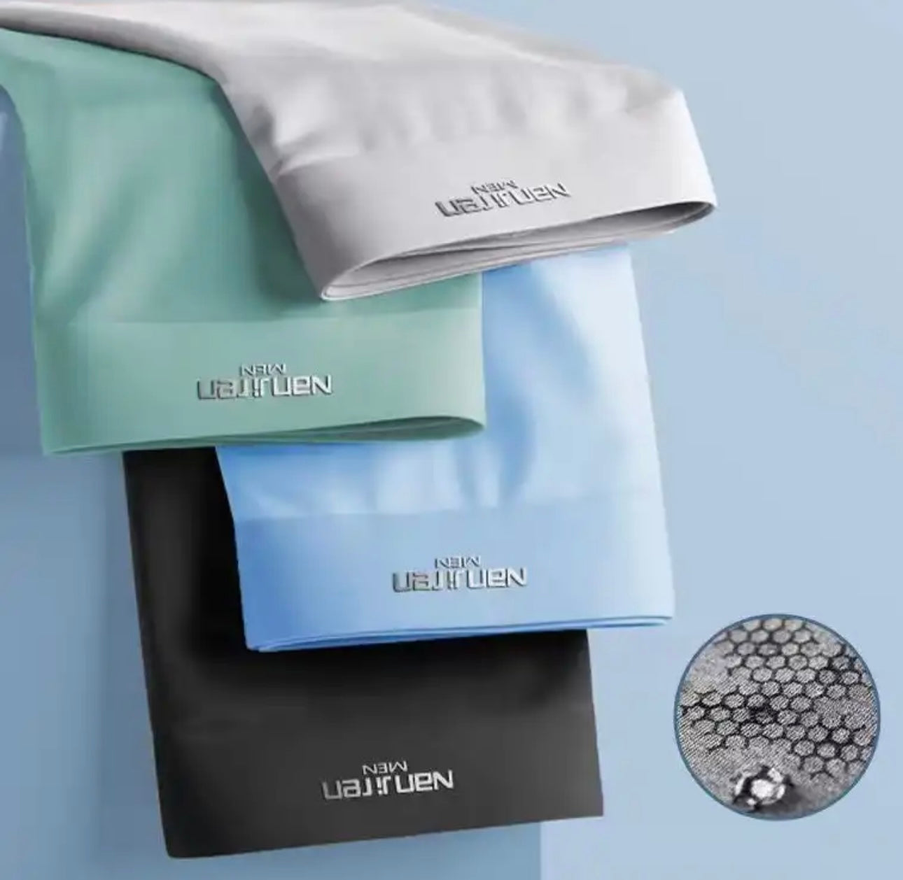 Elite Frescura Masculina: Bóxer de Seda de Hielo, Transpirable y Confortable, Finos en Lote de Piezas, Diseño Convexo en U .