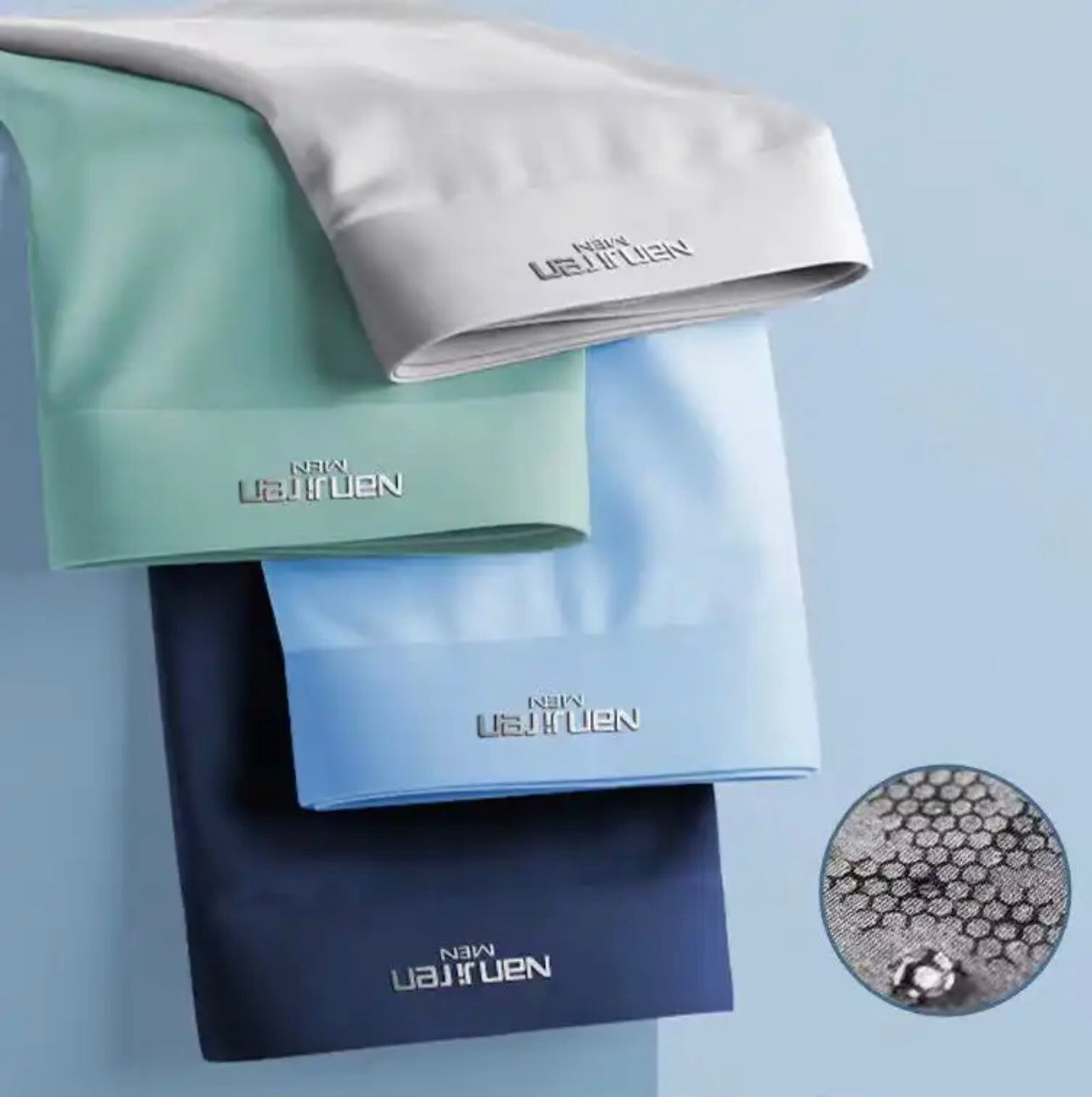 Elite Frescura Masculina: Bóxer de Seda de Hielo, Transpirable y Confortable, Finos en Lote de Piezas, Diseño Convexo en U .