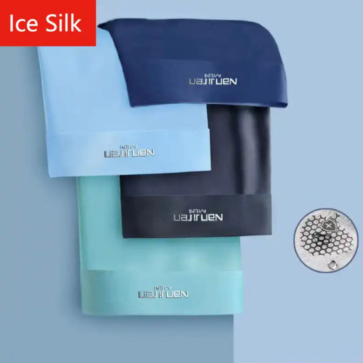 Elite Frescura Masculina: Bóxer de Seda de Hielo, Transpirable y Confortable, Finos en Lote de Piezas, Diseño Convexo en U .