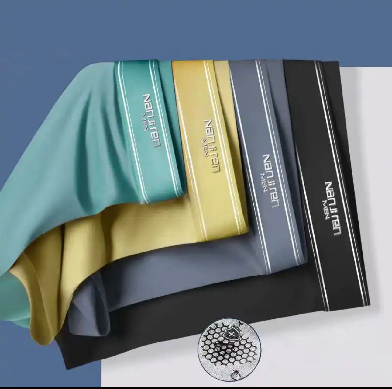 Elite Frescura Masculina: Bóxer de Seda de Hielo, Transpirable y Confortable, Finos en Lote de Piezas, Diseño Convexo en U .