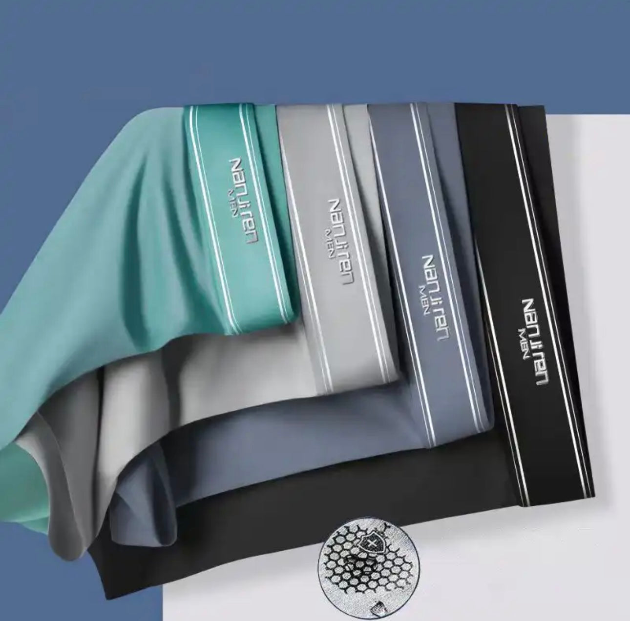 Elite Frescura Masculina: Bóxer de Seda de Hielo, Transpirable y Confortable, Finos en Lote de Piezas, Diseño Convexo en U .