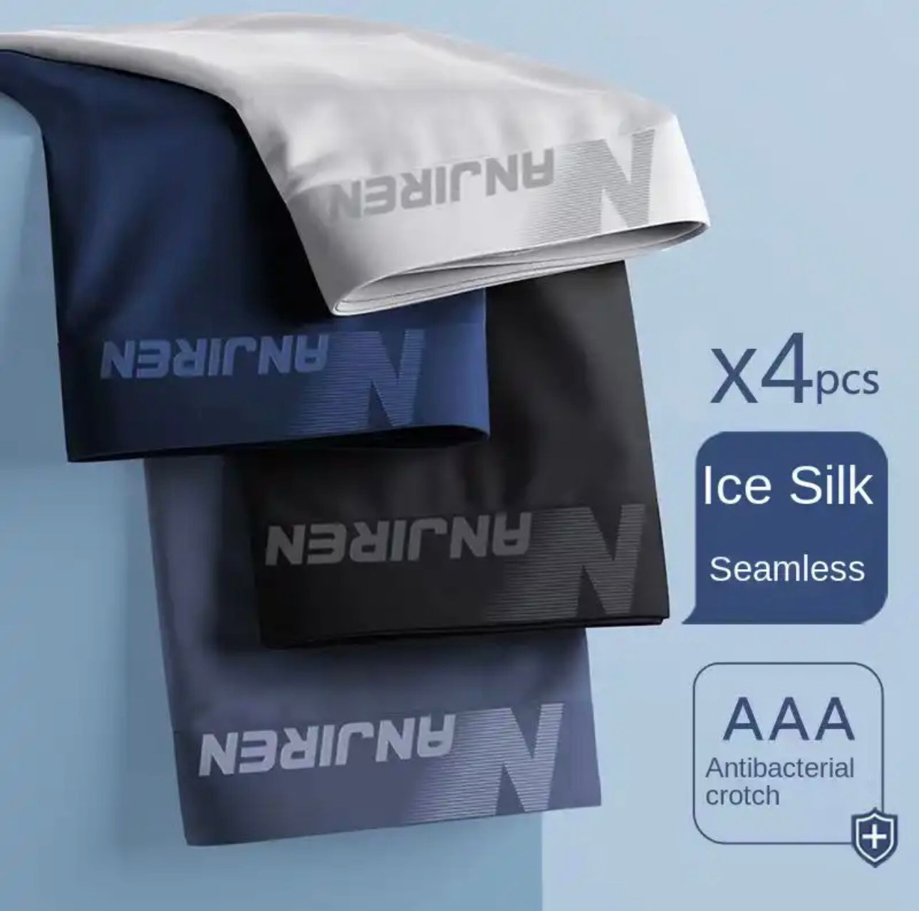 Elite Frescura Masculina: Bóxer de Seda de Hielo, Transpirable y Confortable, Finos en Lote de Piezas, Diseño Convexo en U .