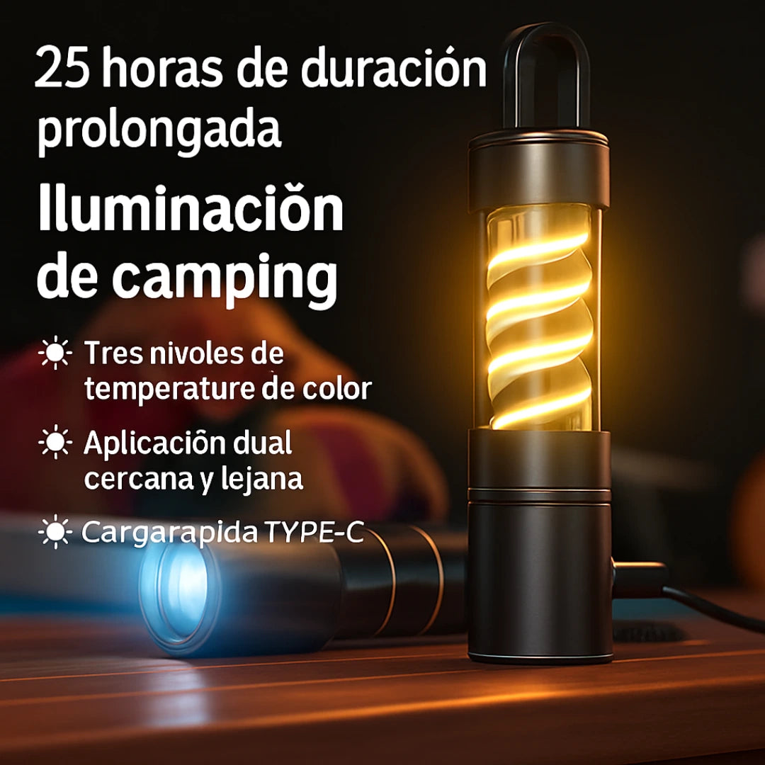 Linterna de Antorcha LED Alta Potencia Recargable USB – 3 Modos, 150 Lúmenes, 120M Alcance, Outdoor Camping Multifunción, Larga Autonomía, Luz Blanca Láser 🔦✨ Camping, Senderismo, Seguridad 🚨✨