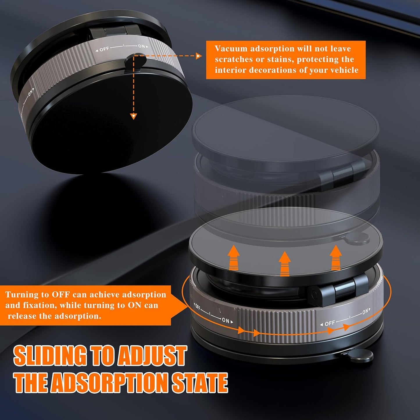 Soporte Magnético para Móvil Coche Compatible MagSafe, Negro – Rotación 360°, Ventosa Potente, Fijación Segura, Universal para iPhone y Android