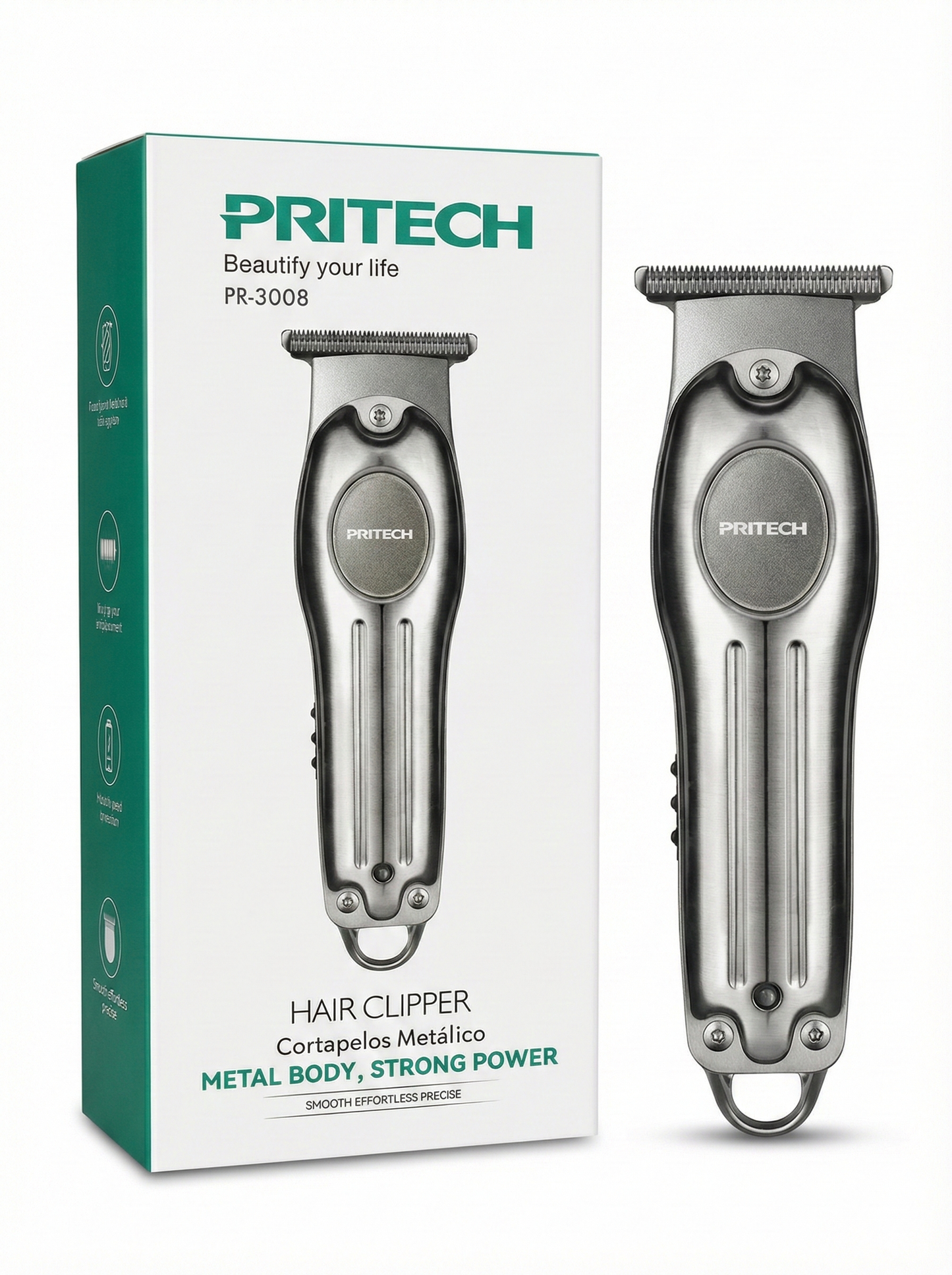 ✂ Cortapelos Profesional MINI PRITECH PR-3008 ⚡ Compacta, Metálica y Precisa – Potencia Máxima en el Tamaño de tu Mano 🖐