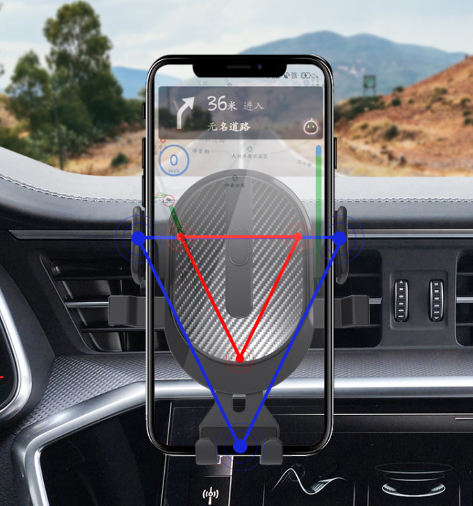 Soporte Universal 2 en 1 para Móvil – Montaje en Salpicadero y Ventilación de Coche, Rotación 360°, Compatible con Teléfonos de 4-8”, Operación con una Mano, Negro