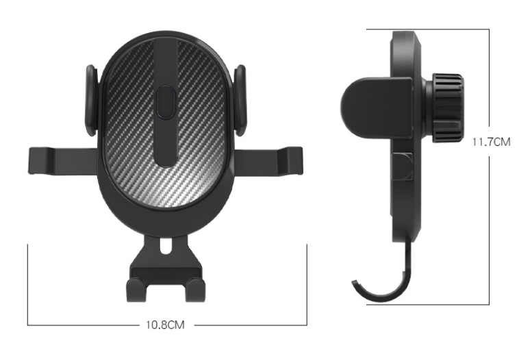 Soporte Universal 2 en 1 para Móvil – Montaje en Salpicadero y Ventilación de Coche, Rotación 360°, Compatible con Teléfonos de 4-8”, Operación con una Mano, Negro