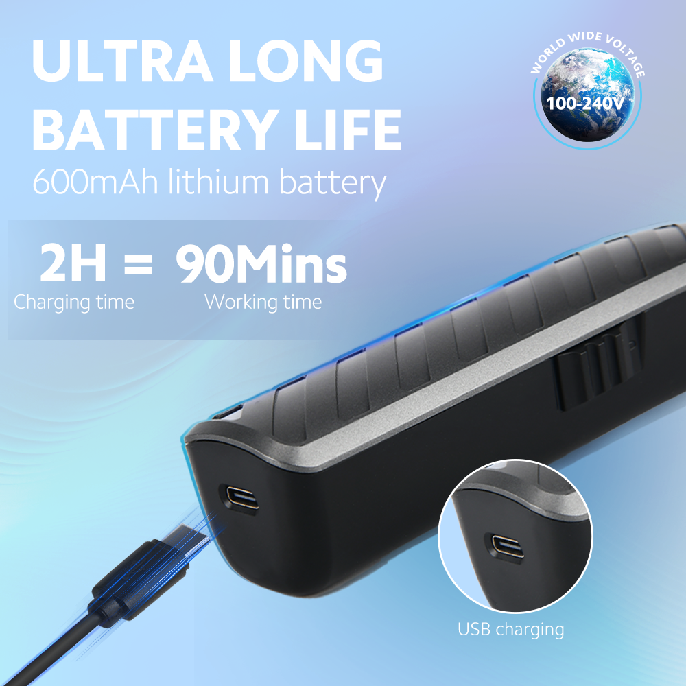 Cortadora Eléctrica Recargable 3 en 1 PRITECH | Kit Profesional para Barba, Nariz y Oreja | Motor 7200RPM, 90min Autonomía, Accesorios Completos